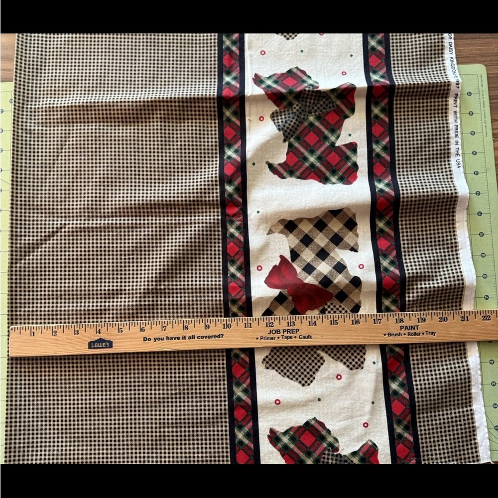 Daisy Kingdom Scottie Border #2701 Fabric 1997 Plaid Terrier Quilting Cotton - Picture 9 of 12